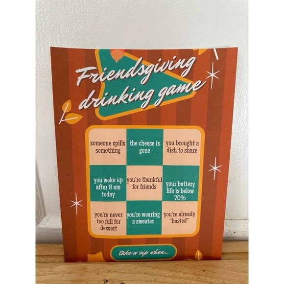Friendsgiving Drinking Game sign - Picture 1 of 7